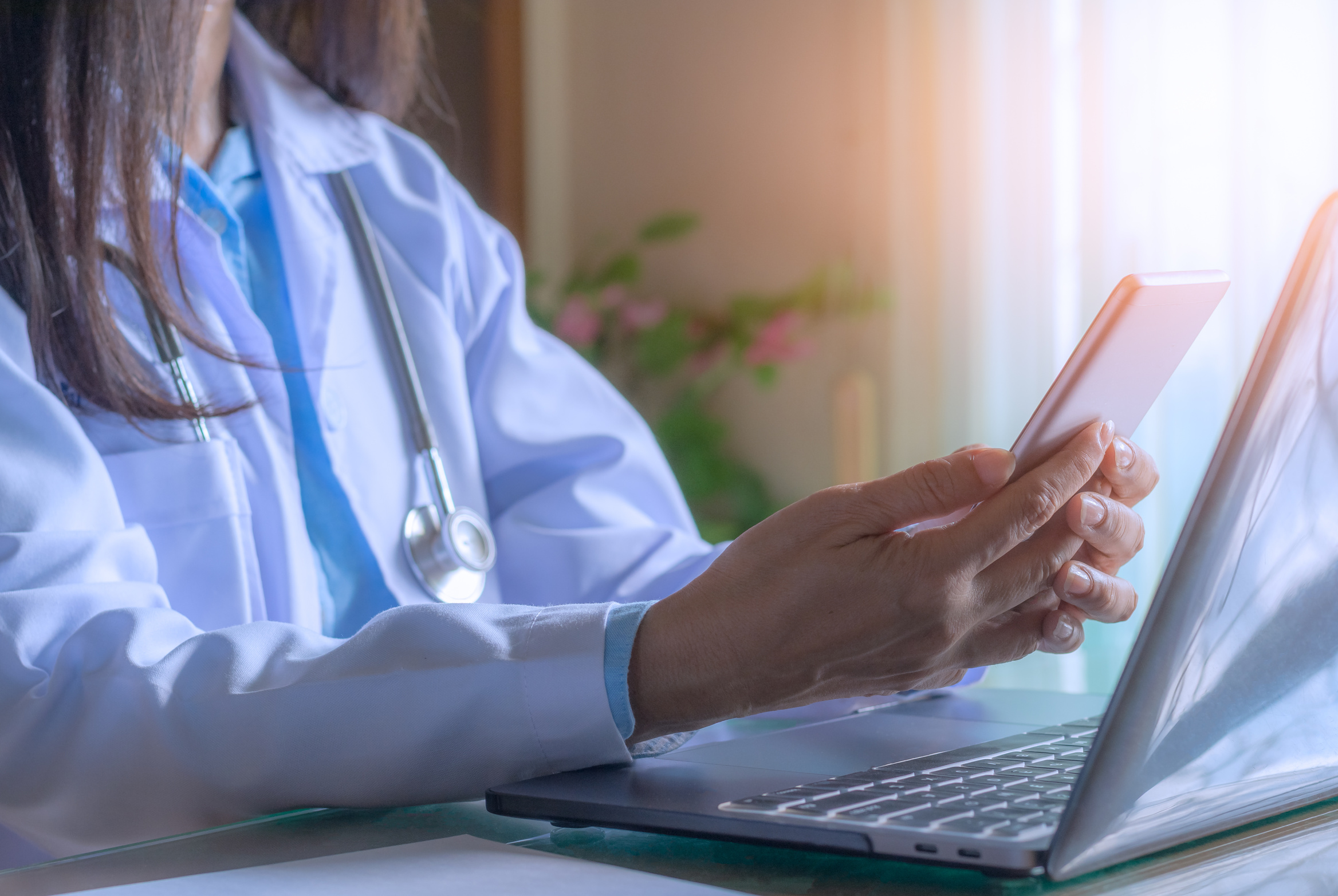 Telemedicine, teleconference concept.
